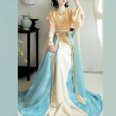 齐腰八破裙日常春夏款 唐褙子汉服女开衫 五件套 迎夏 烟芷雨原创