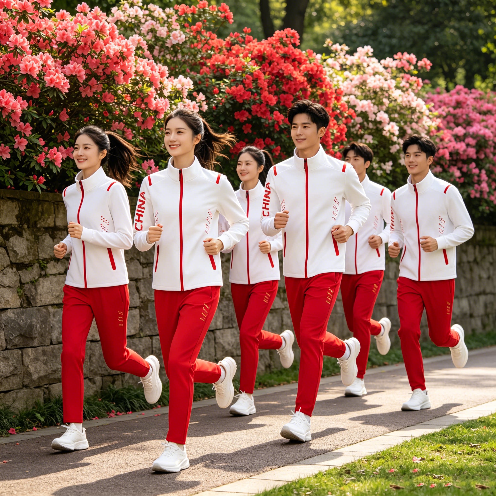 中国队运动服套装男女学生班服体育训练比赛服出场服团体服装定制