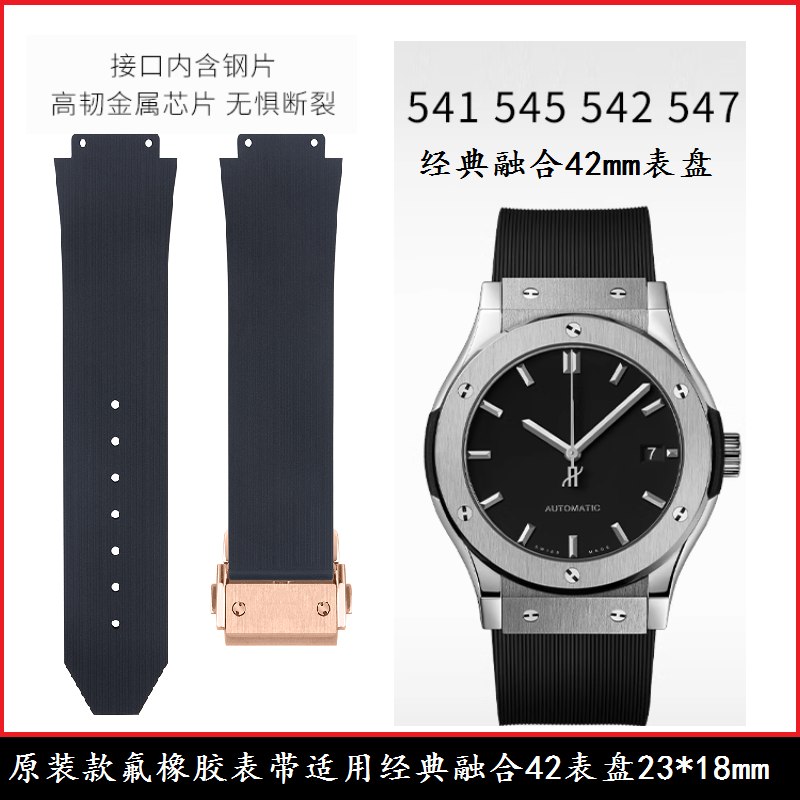 适用经典融合42氟橡胶表带