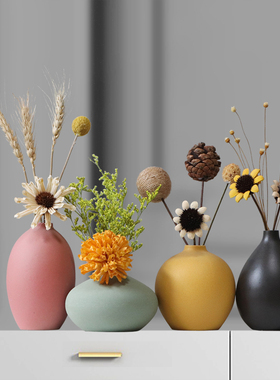 陶瓷小花瓶家居客厅装饰柜玄关电视柜插花简约多巴胺文艺桌面摆设