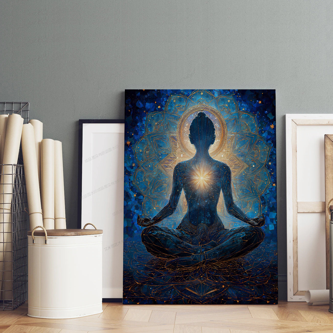 普拉提工作室瑜伽馆装饰画禅意壁画婵柔佛像宾馆东南亚泰式墙画