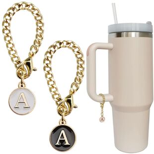 Letter Charm Accessories for Stanley Cup 2PCS Initial Name I