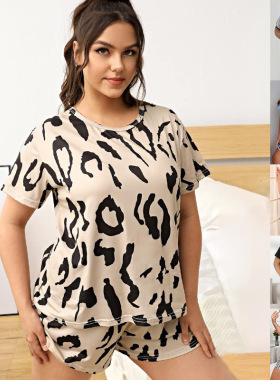 Large size women's pajamas and home clothing set