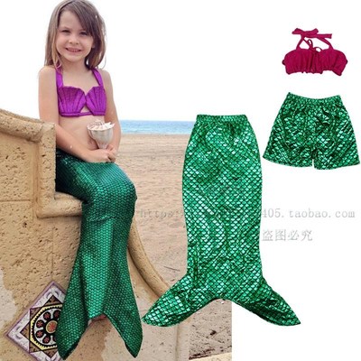 Girls Kids Mermaid Tail Bikini Set Swimsuit Swimming Costume