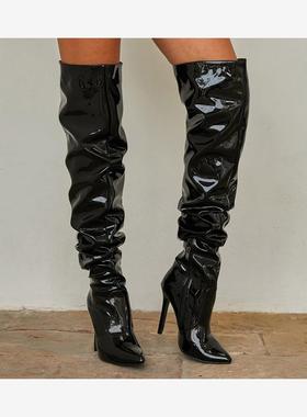 Fashion pointed high heels boots female roman winter shoes