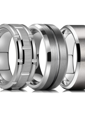 2023 rendy Men 8mm Silver Color Tungsten Wedding Band Ring D