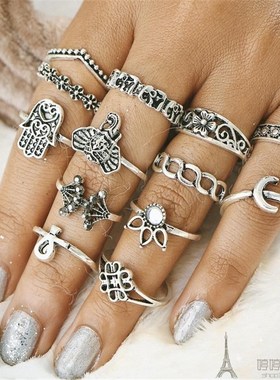 13pcs sets fashion gold rings women戒指мода кольцо