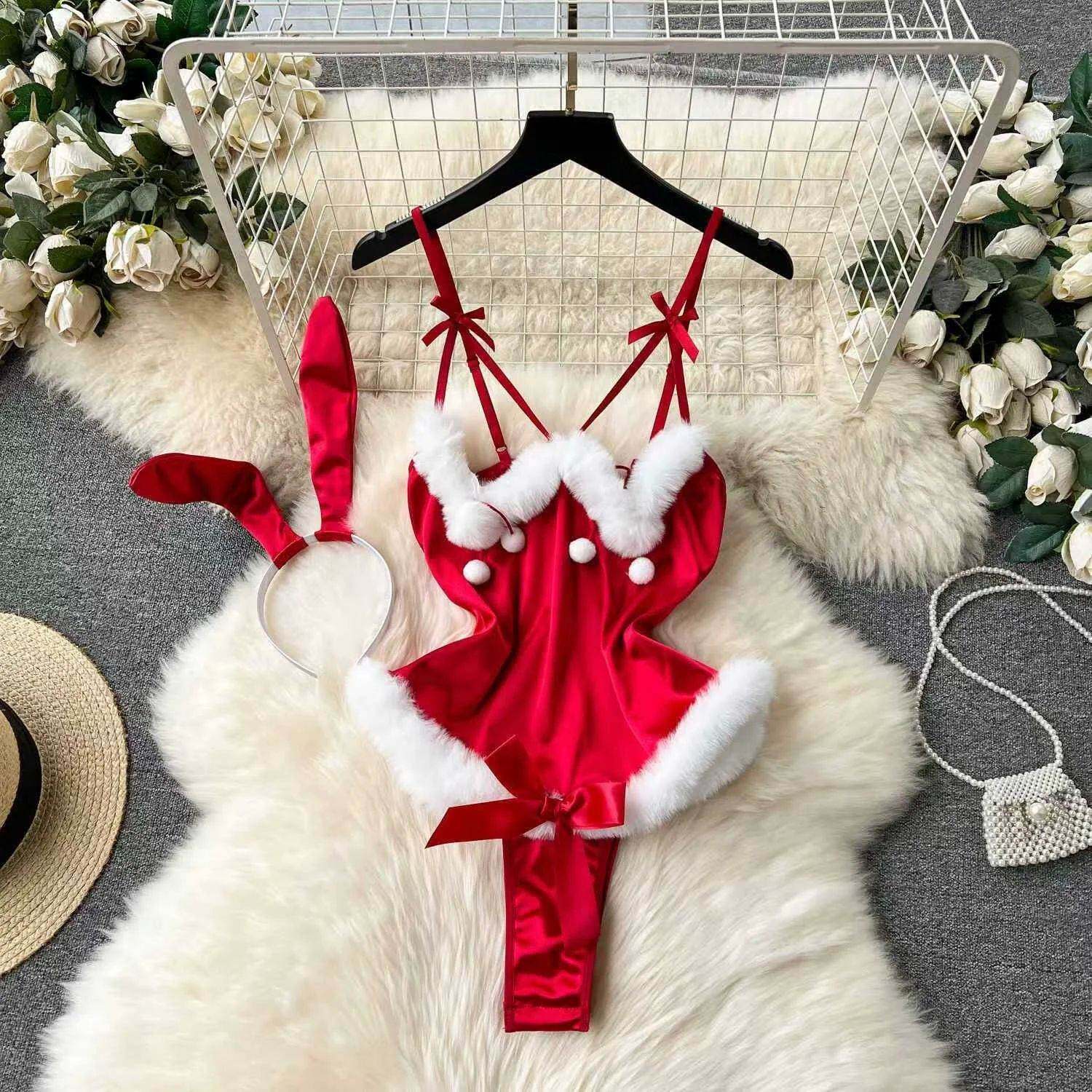 New In Women's Secret Clothes Christmas Red Top Sexy Patchwo
