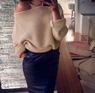 fashion off shouler Knitwear sweaters blouse Shirt Women
