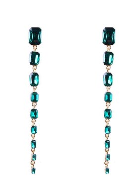 Fringed long diamond earrings women's alloy earrings街拍吊坠