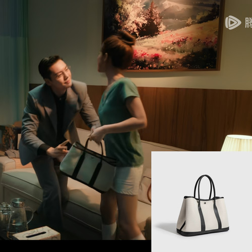 许我耀眼许妍赵露思同款帆布商务通勤花园手提包撞色轻奢托特包女