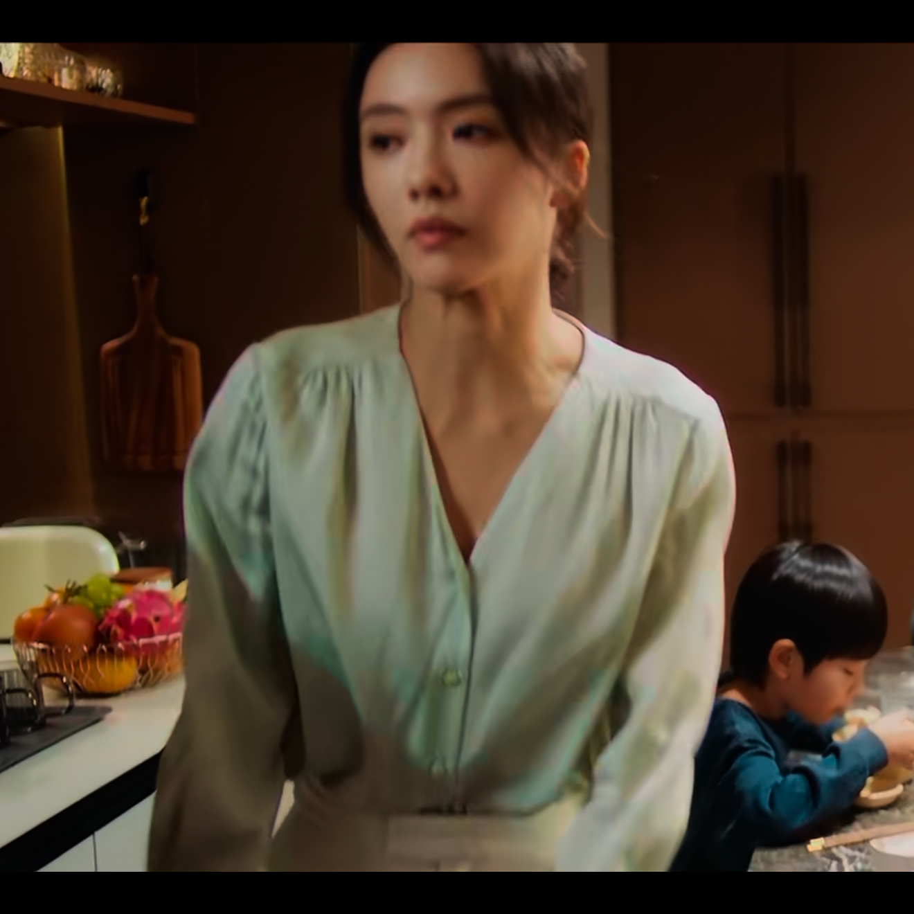 婚内婚外宁悦蔡文静同款雪纺衬衫女士春秋长袖设计感V领宽松衬衣