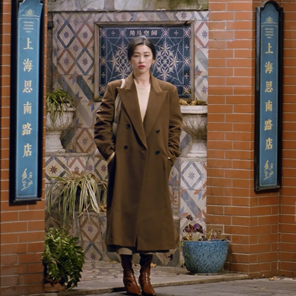 他为什么依然单身顾叶嘉朱珠同款外套春秋西服大衣中长款修身风衣