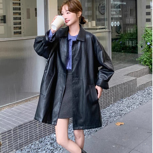 仁心俱乐部刘梓懿辛芷蕾同款美式气质甜酷炸街皮衣中长款外套女