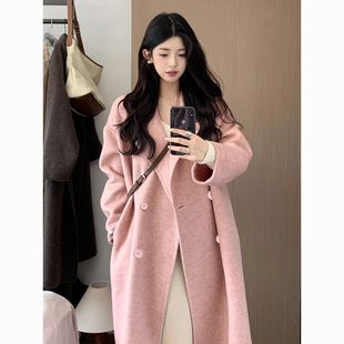 骄阳似我聂曦光赵今麦同款加绒双面大衣秋冬宽松中长款毛呢外套女