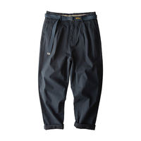 Japanese retro streetwear brand casual workwear pants, straight-leg loose ins Harem pants, capri pants, Andy Yau plus-size men's fashion thumbnail 4