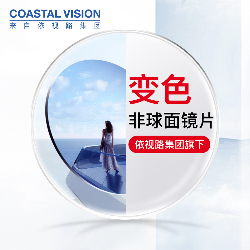 镜宴1.56非球面树脂防蓝光变色近视眼镜片快速变灰1.60可配度数