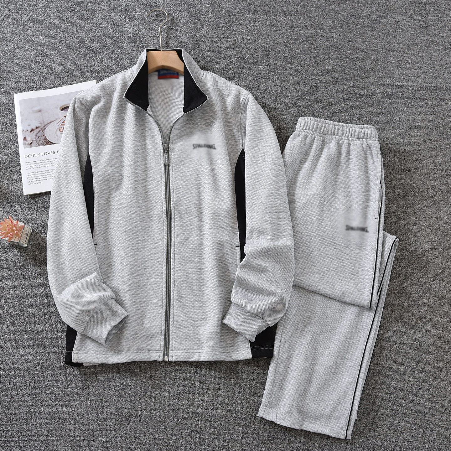 外贸跑步运动套装男秋季新款休闲外套男裤子两件套保暖防风运动服,男装,休闲运动套装,淘宝优惠券,粉丝福利购,淘宝优惠卷