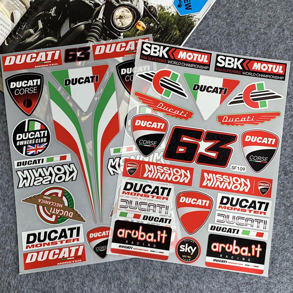 摩托车贴纸适用于DUCATI杜卡迪全部车型头盔反光贴车身防水贴花