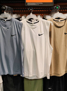 耐克NIKE奥莱正品男运动休闲速干透气宽松篮球背心无袖短袖CZ1185