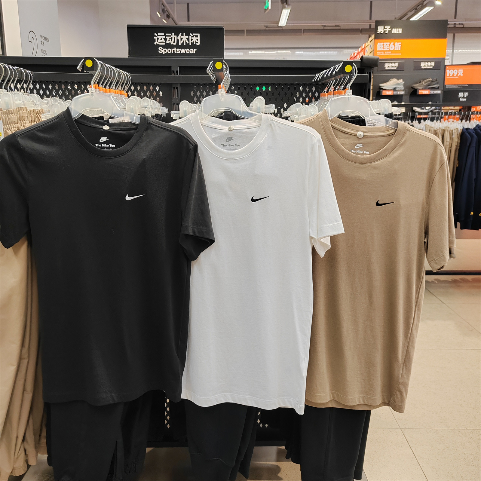 耐克NIKE奥莱正品男女运动休闲纯棉刺绣小LOGO经典短袖T恤BV0508