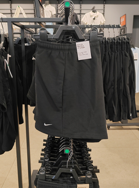耐克NIKE奥莱正品女运动休闲法式毛圈宽松刺绣短裤HF6941 HJ3843