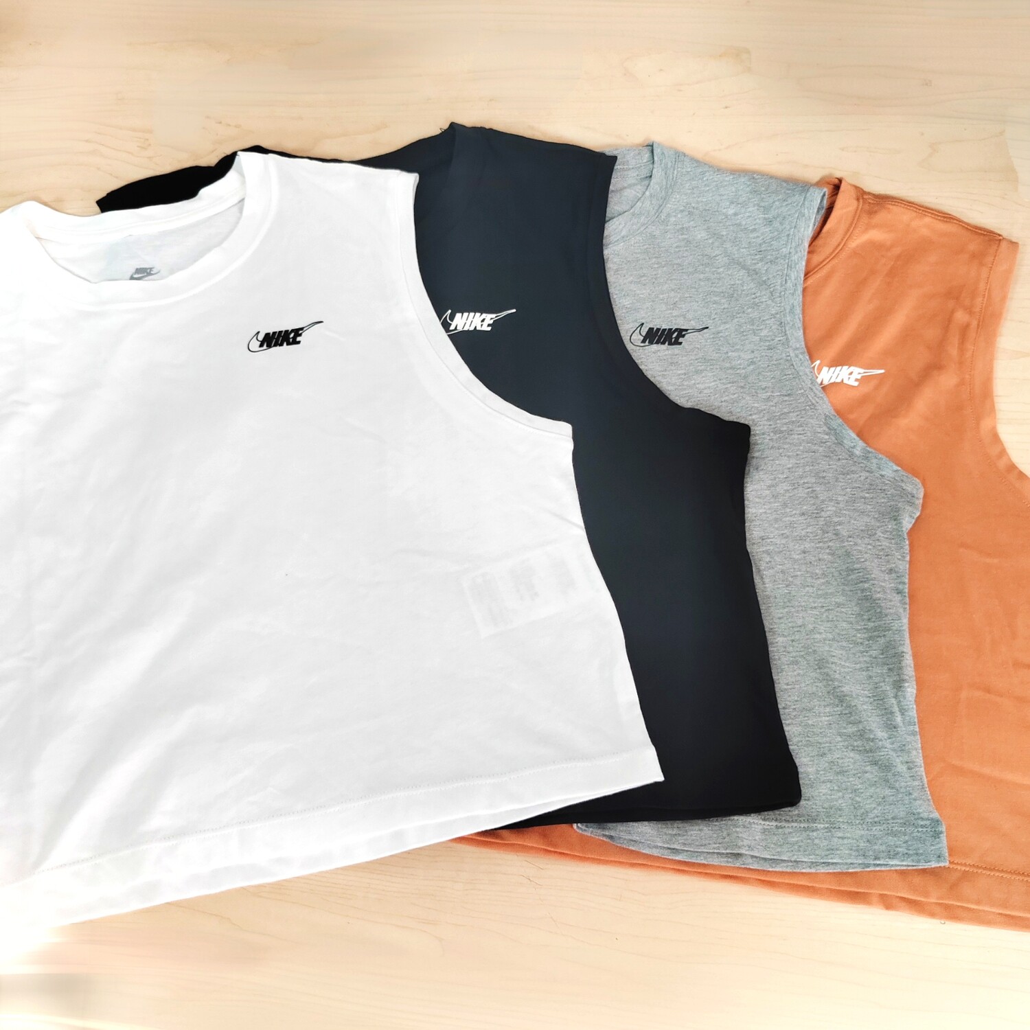 耐克NIKE奥莱正品女纯棉经典大LOGO宽松短袖无袖背心T恤HF9532