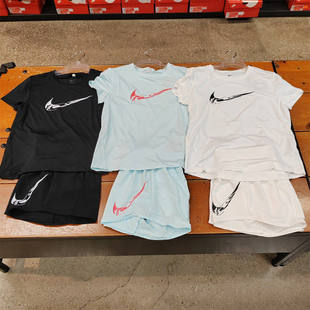 Nike耐克正品女运动跑步训练宽松速干短袖短裤T恤FV6374  FV6365