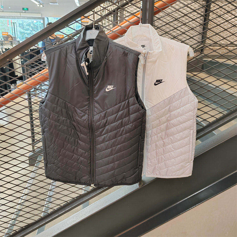 耐克/NIKE奥莱正品男运动休闲保暖防风立领拉链棉马甲背心FB8202