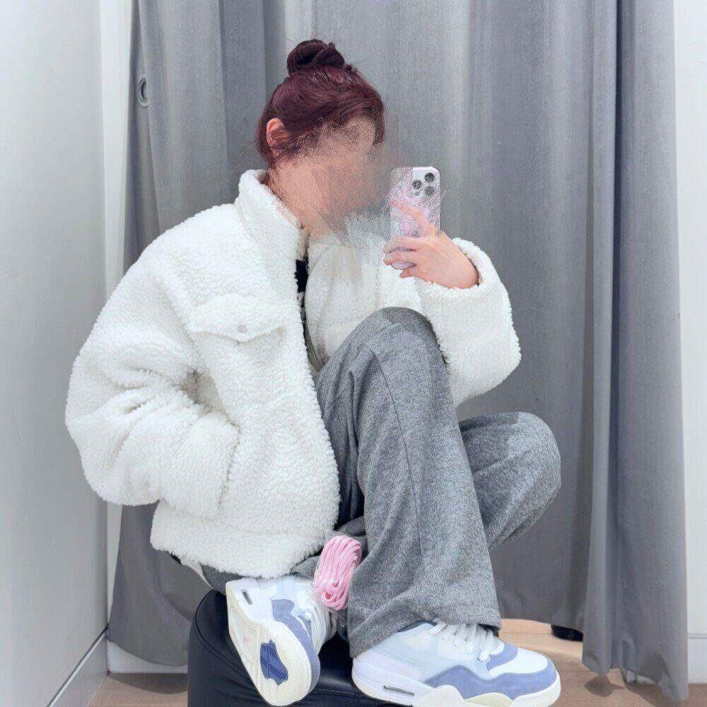 耐克NIKE女加绒保暖羊羔绒外套