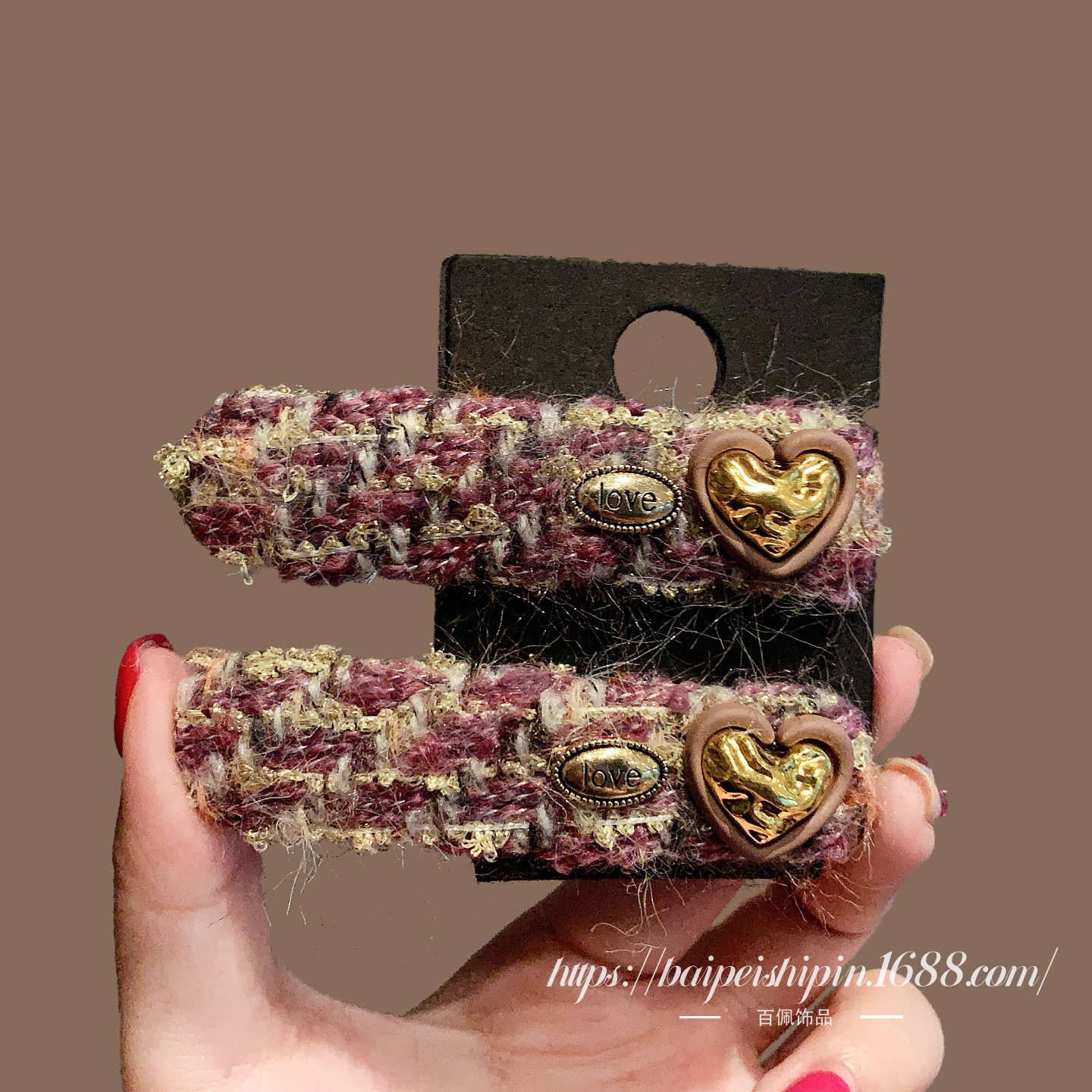 2022秋季新款法式小香风毛茸爱心百搭通勤绸缎发夹bb夹轻奢重工夹,饰品/流行首饰/时尚饰品新,民族风发饰,淘宝优惠券,粉丝福利购,淘宝优惠卷