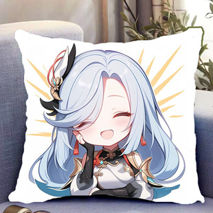 申鹤双面抱枕游戏原神周边照片带枕芯靠枕靠垫枕头生日礼物可定制