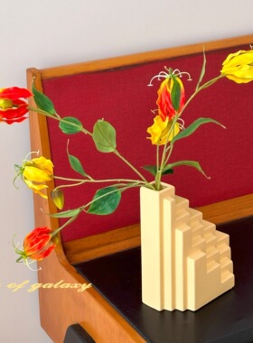 COG 火焰百合仿真花高档假花餐桌花装饰摆件婚庆花艺拍照道具