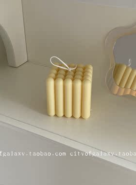 魔方蜂巢正方形几何异形自制蜡烛无香味摆件抽象艺术韩国ins