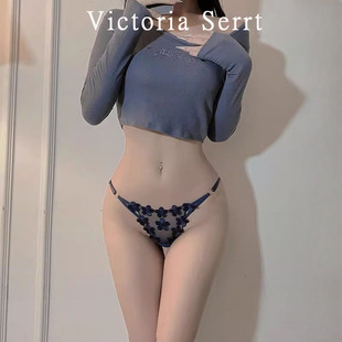 维多利亚性感蕾丝网纱低腰三角裤法式纯欲内裤少女甜美细带丁字裤