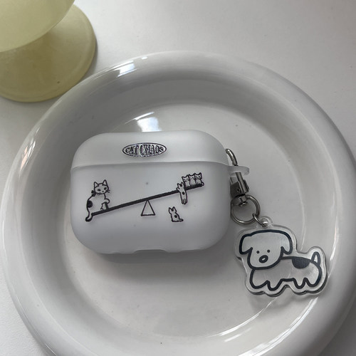 可爱跷跷板，小众简约airpod5代保护套1/2/3/4pro一二三四五代适用苹果耳机保护套透明硅胶软创意新款不掉盖
