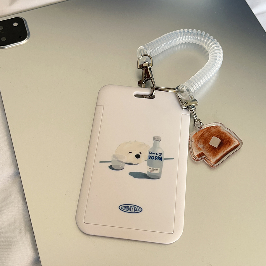 醉酒小狗三寸门禁保护套公交卡通相框身份证学生证件简约食堂饭卡