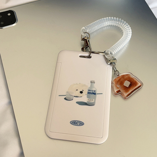 醉酒小狗三寸门禁保护套公交卡通相框身份证学生证件简约食堂饭卡