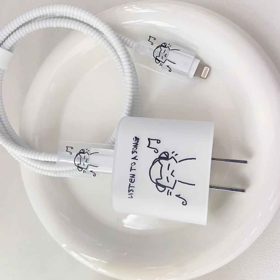 可爱适用20w苹果16充电器保护套iPhone充电头数据线缠绕绳防折断
