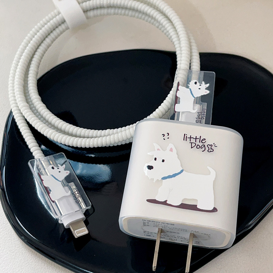 西高地适用40W苹果17充电器保护套iphone16充电头20w数据线防折断