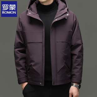 罗蒙2025新款连帽棉服男士秋冬季棉衣新款防寒加厚休闲夹克外套潮