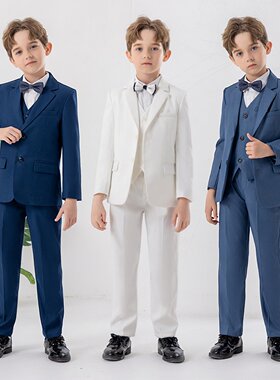 儿童西装秋冬款英伦时尚演出小西服男童钢琴主持人花童婚礼服套装