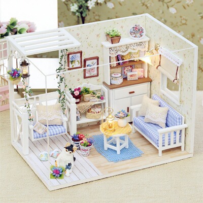 手工制作diy小屋模型迷你小房子拼装材料包儿童玩具女孩生日礼物