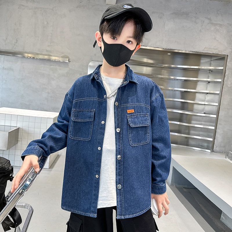 男童牛仔外套2025秋季新款痞帅潮儿童韩版长袖衬衫中大童夹克上衣