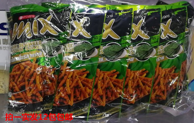 拍1实发12包包邮 VFOODS MIX 海苔味脆脆条 泰国进口食品 30g*12