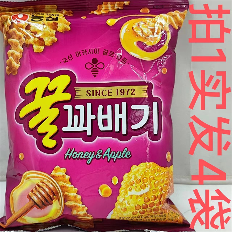 农心牌蜂蜜脆条韩国90g发4袋包邮