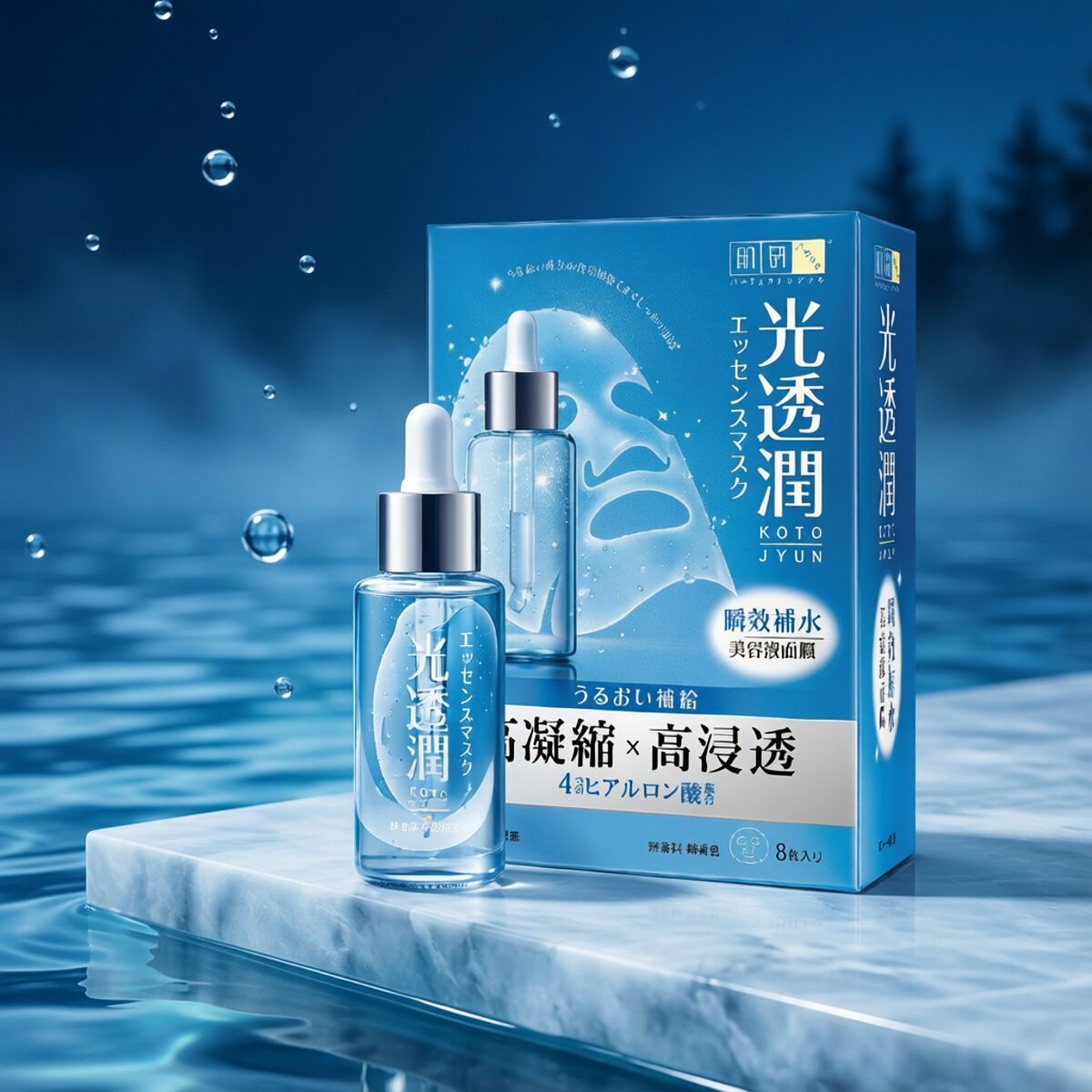 进口光透润瞬效补水面膜4重透明质酸能瞬间渗透深入肌底