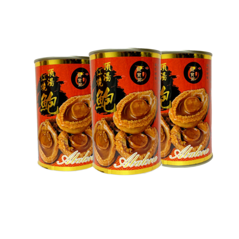 香港出口装龙宝牌即食红烧鲍鱼鲜活海鲜干货熟食罐头水产鲍鱼5只
