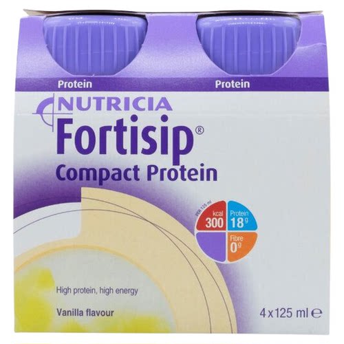 进口Nutricia FORTISIP营保高能量高蛋白质营养品125ml云尼拿味x4