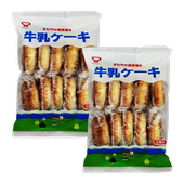 零食 袋装 进口幸福堂牛乳蛋糕180g独立包装 10个入x2包日本进口包装